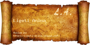 Ligeti Anina névjegykártya